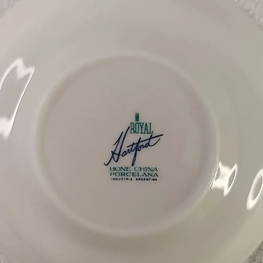 Cup & Saucer Royal Hartford Renault Argentina Bone China Set Of 6 Demitasse VTG